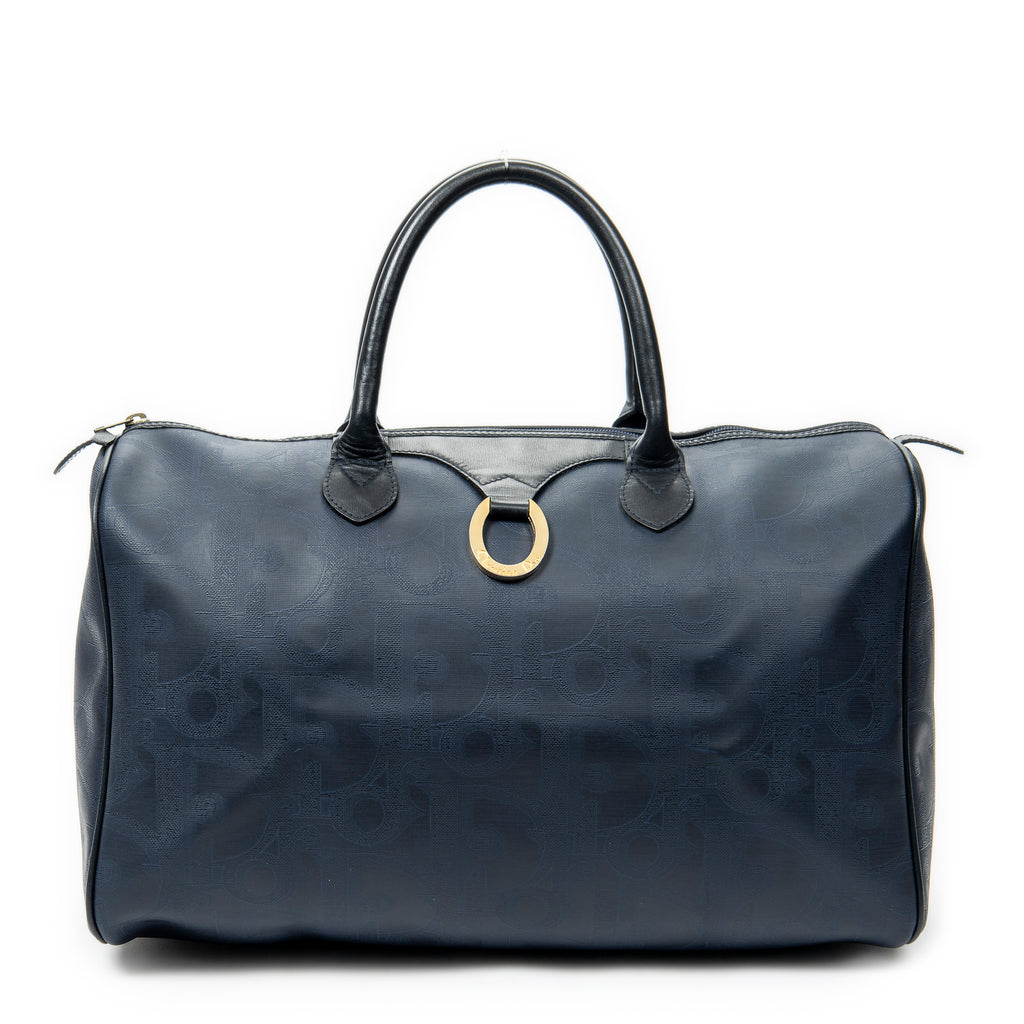 Travel Bag Vintage Medium Travel Boston Navy Blue Maxi Diorissimo Coated Canvas