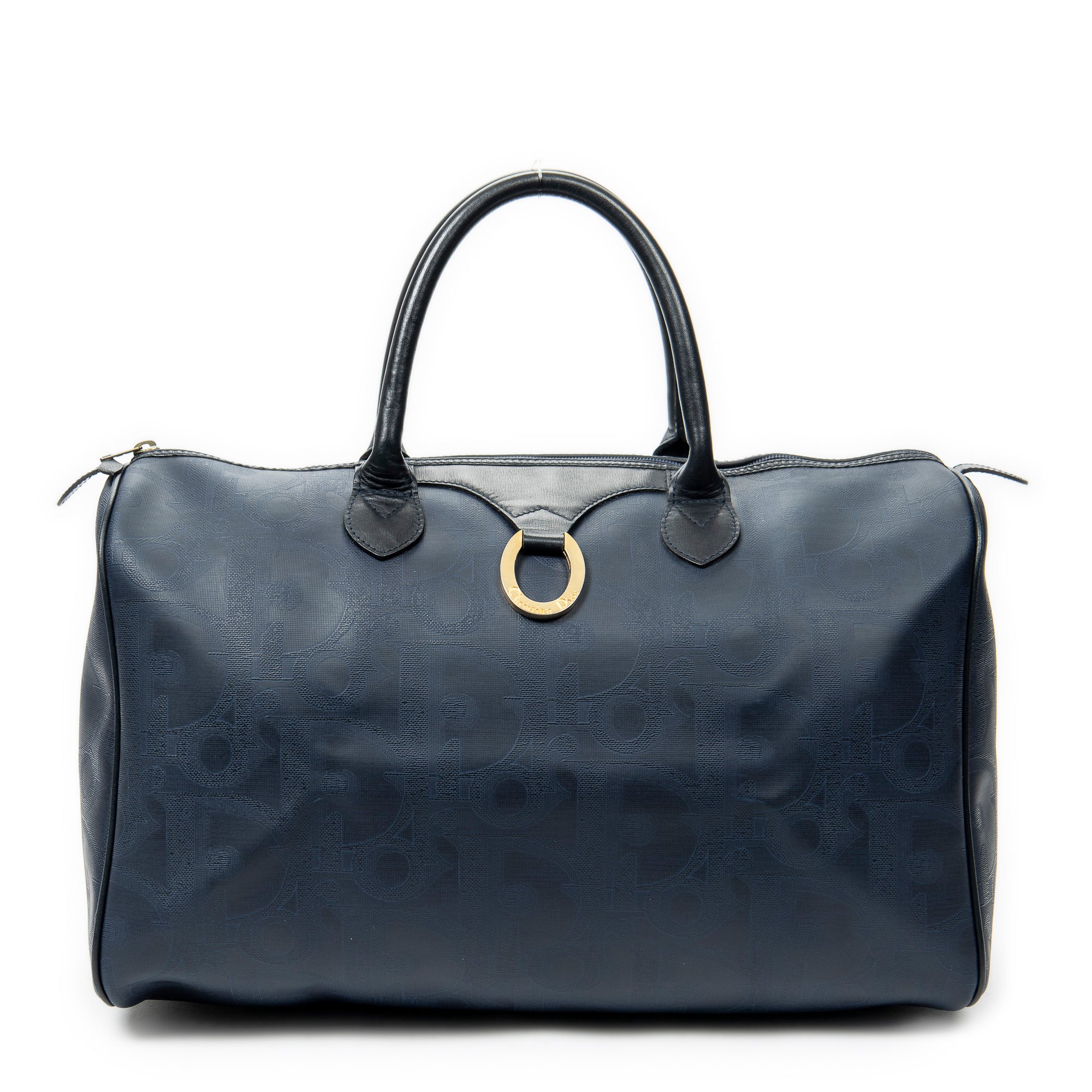 Travel Bag Vintage Medium Travel Boston Navy Blue Maxi Diorissimo Coated Canvas