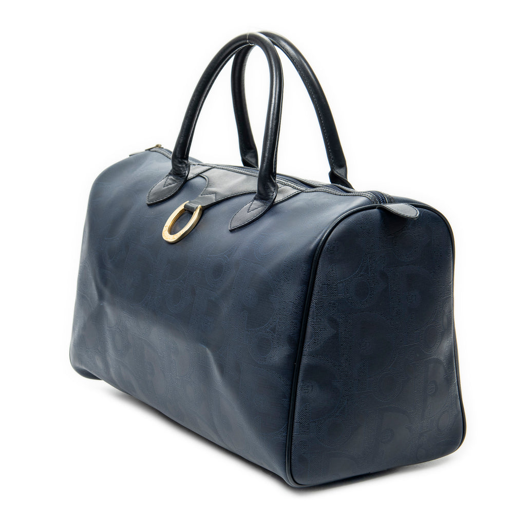 Travel Bag Vintage Medium Travel Boston Navy Blue Maxi Diorissimo Coated Canvas