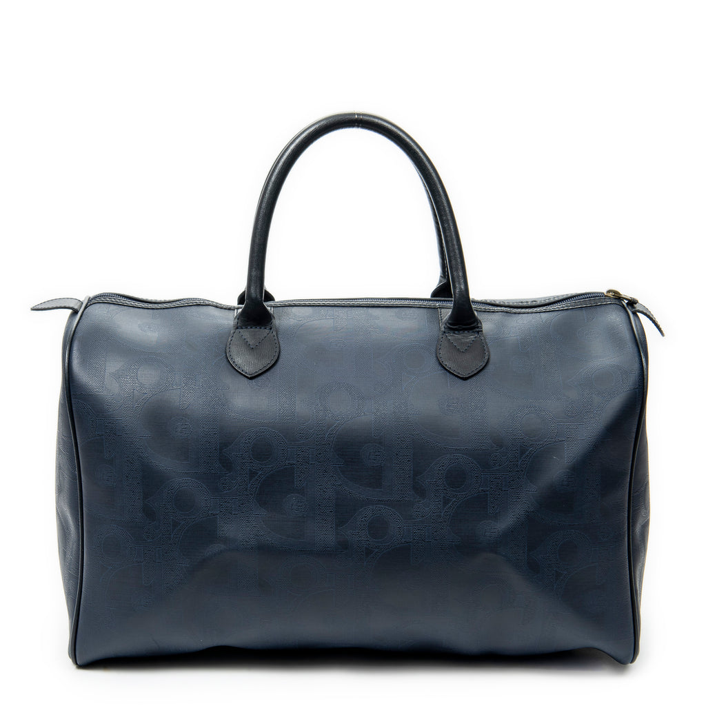 Travel Bag Vintage Medium Travel Boston Navy Blue Maxi Diorissimo Coated Canvas