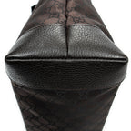 Shoulder Bag Front Pocket Tote Dark Brown Monogrammed Nylon Canvas