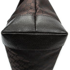 Shoulder Bag Front Pocket Tote Dark Brown Monogrammed Nylon Canvas