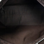 Shoulder Bag Front Pocket Tote Dark Brown Monogrammed Nylon Canvas