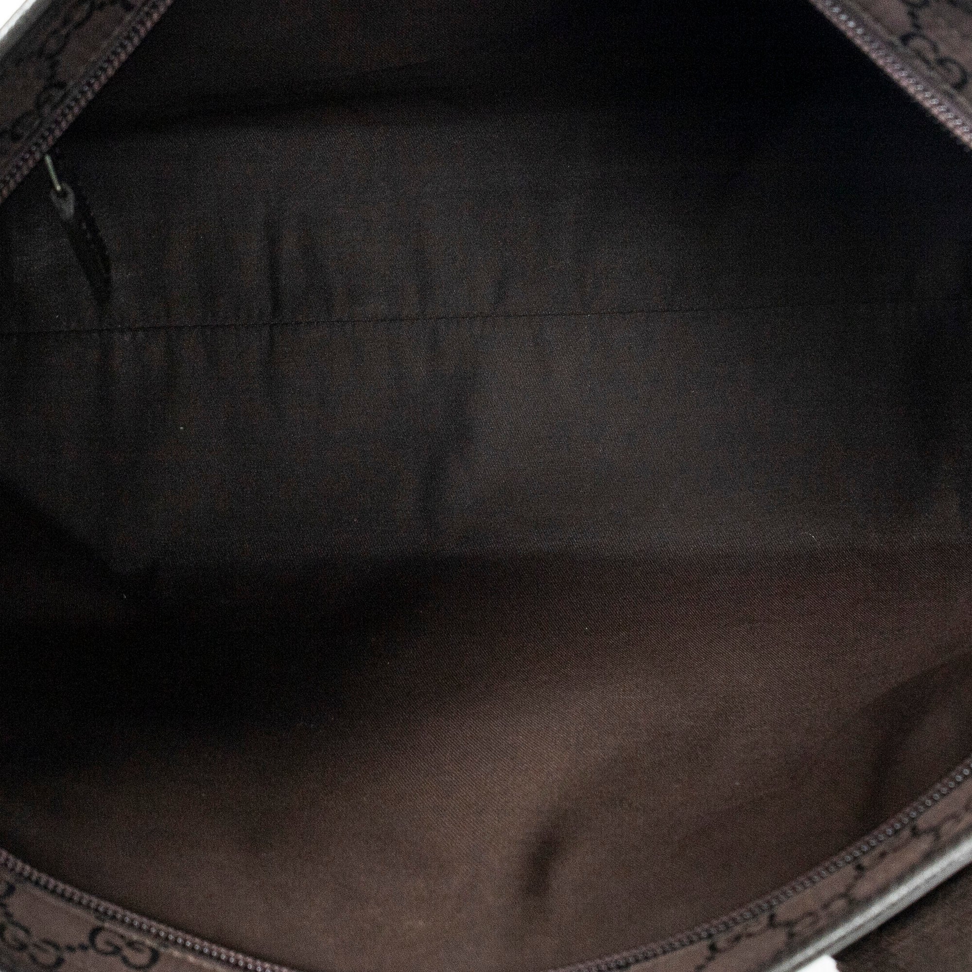 Shoulder Bag Front Pocket Tote Dark Brown Monogrammed Nylon Canvas