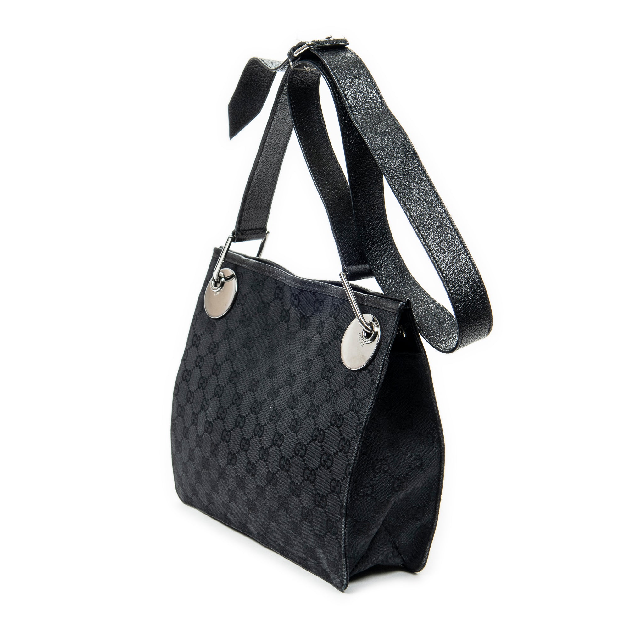 Shoulder Bag Eclipse Square Crossbody Black Monogrammed Canvas