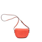 Shoulder Bag Mini Heritage Flap Crossbody Orange Grained Calfskin Leather