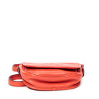 Shoulder Bag Mini Heritage Flap Crossbody Orange Grained Calfskin Leather
