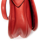 Shoulder Bag Mini Heritage Flap Crossbody Orange Grained Calfskin Leather