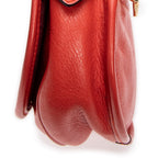Shoulder Bag Mini Heritage Flap Crossbody Orange Grained Calfskin Leather