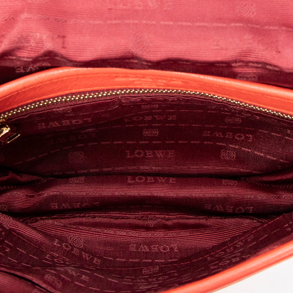 Shoulder Bag Mini Heritage Flap Crossbody Orange Grained Calfskin Leather