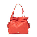 Shoulder Bag Small Tassel Flamenco Orange Embossed Calfskin Leather