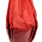 Shoulder Bag Small Tassel Flamenco Orange Embossed Calfskin Leather