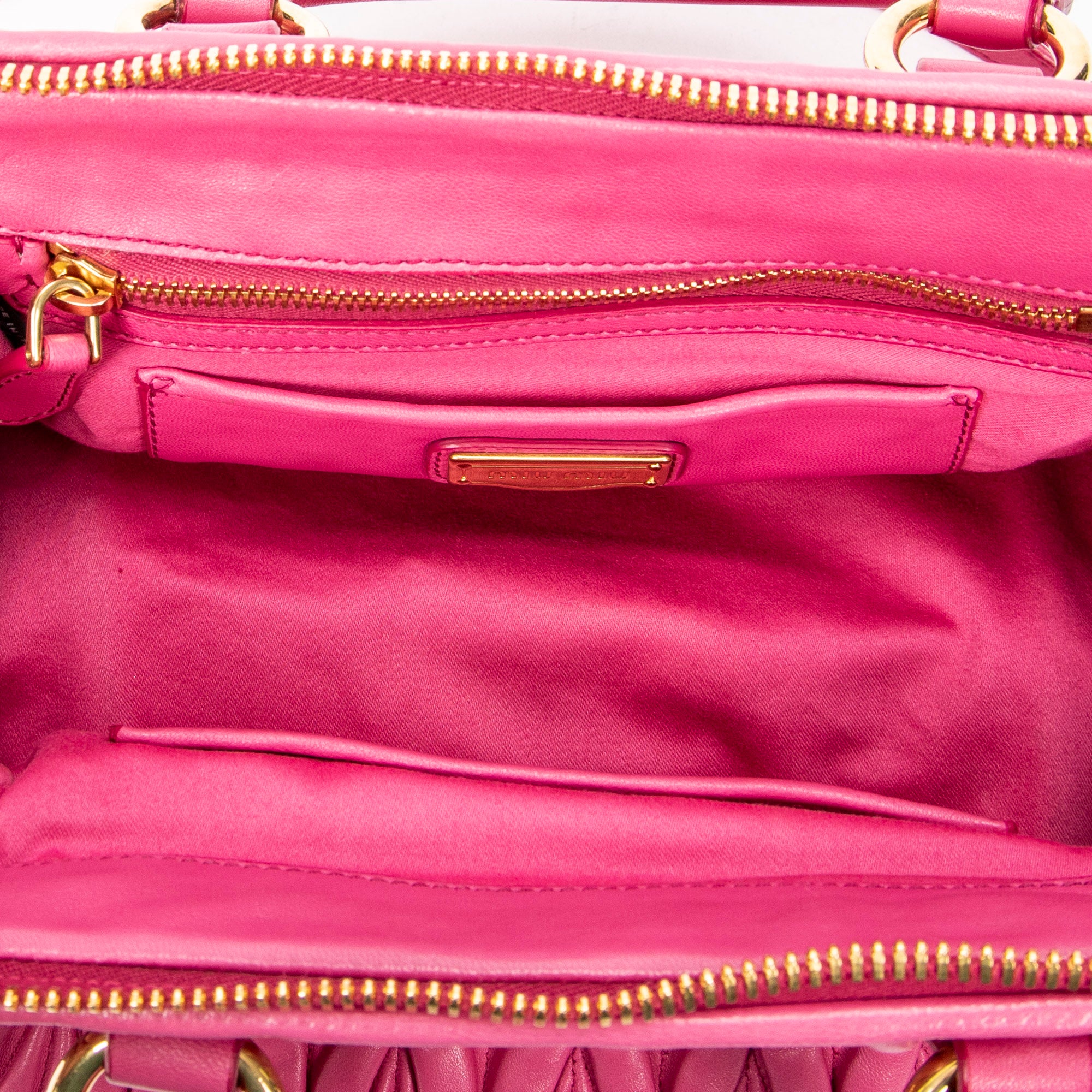 Shoulder Bag Bauletto Top Handle Pink Nappa Matelasse Leather