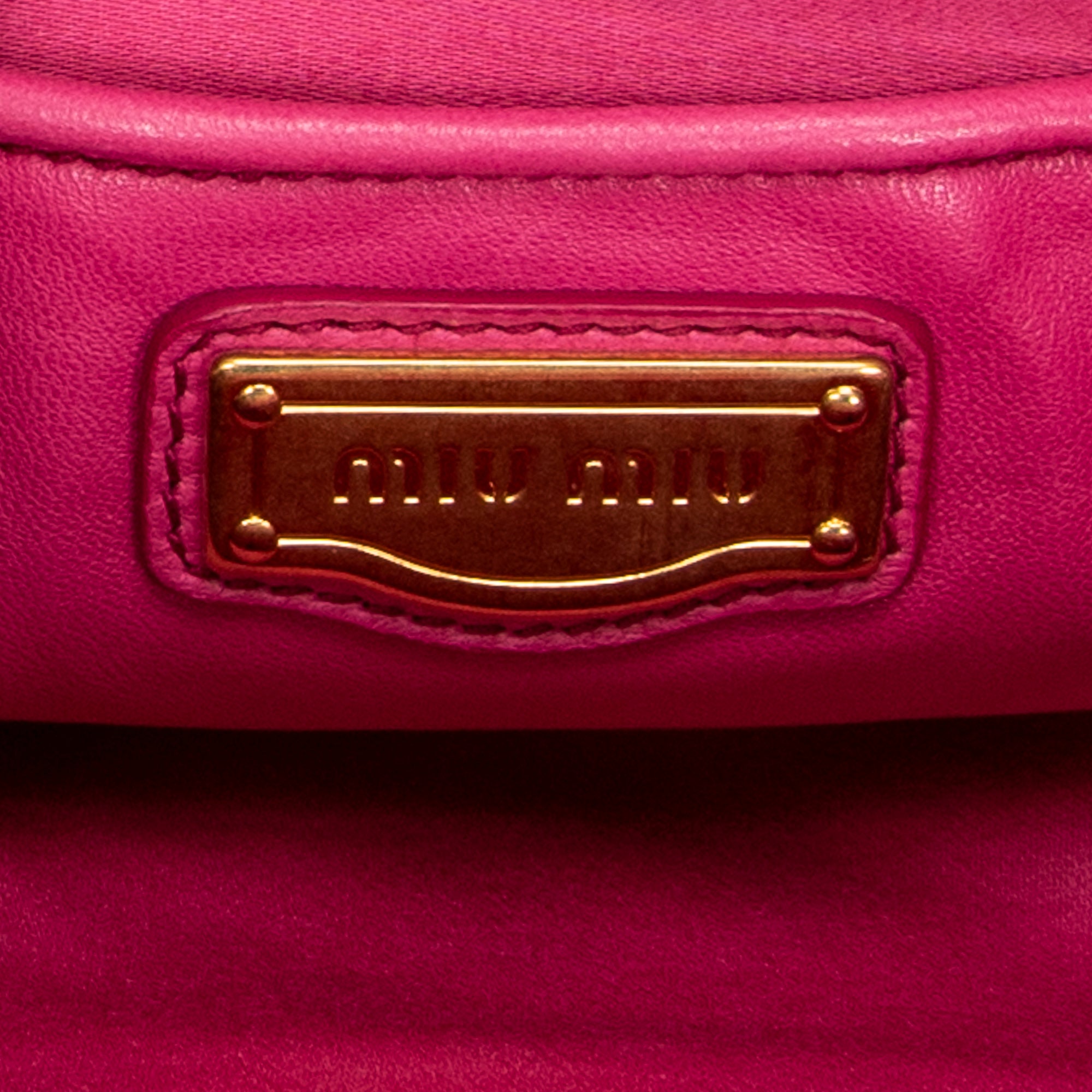 Shoulder Bag Bauletto Top Handle Pink Nappa Matelasse Leather