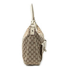 Shoulder Bag Medium Abbey Pocket Hobo Beige Monogrammed Canvas