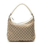Shoulder Bag Medium Abbey Pocket Hobo Beige Monogrammed Canvas