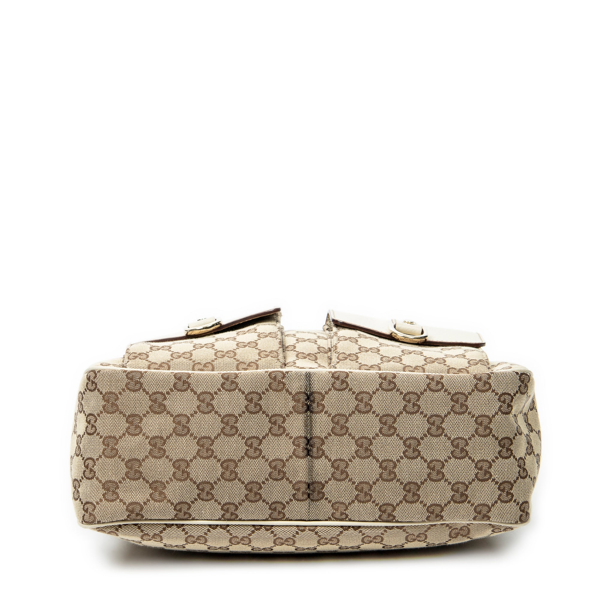 Shoulder Bag Medium Abbey Pocket Hobo Beige Monogrammed Canvas
