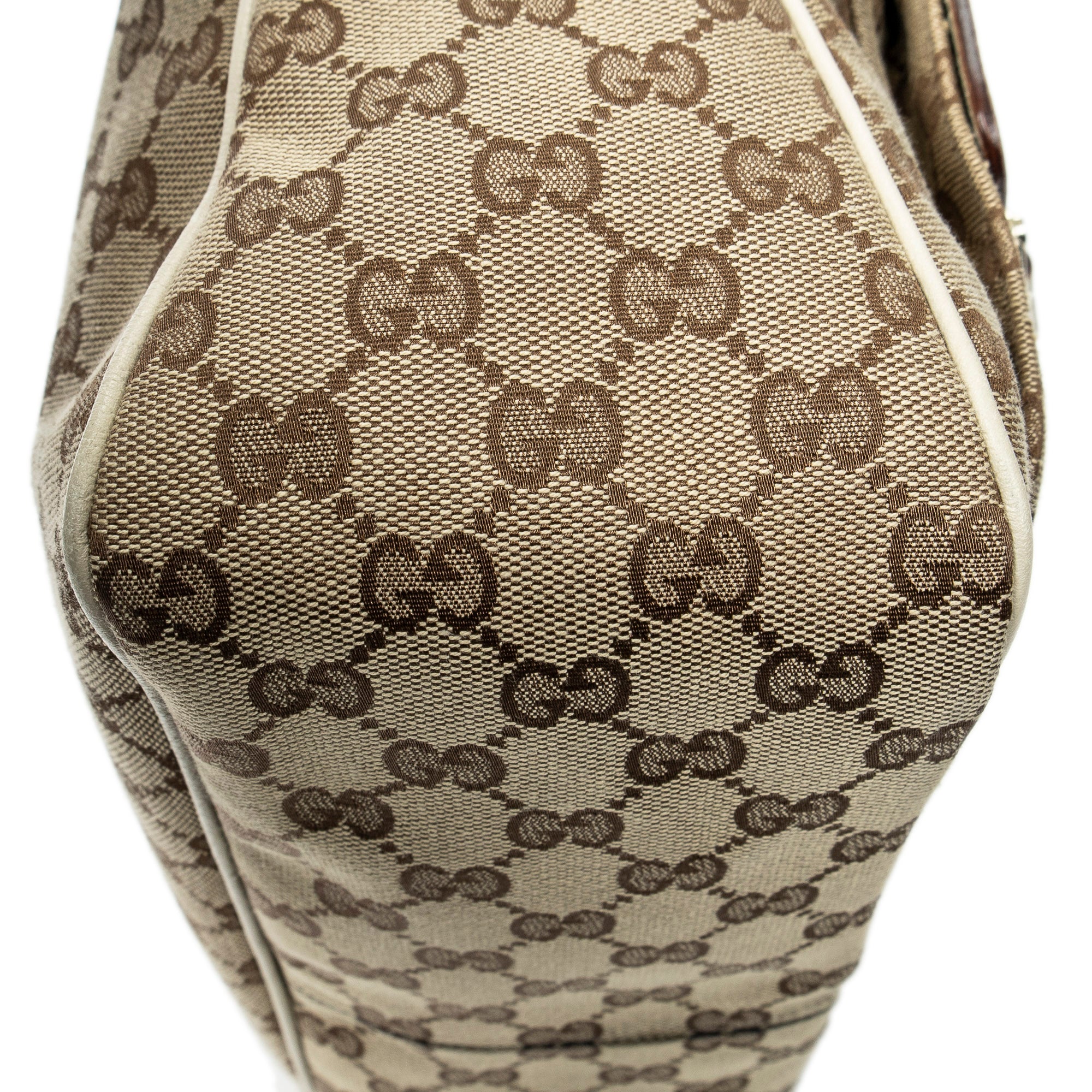 Shoulder Bag Medium Abbey Pocket Hobo Beige Monogrammed Canvas