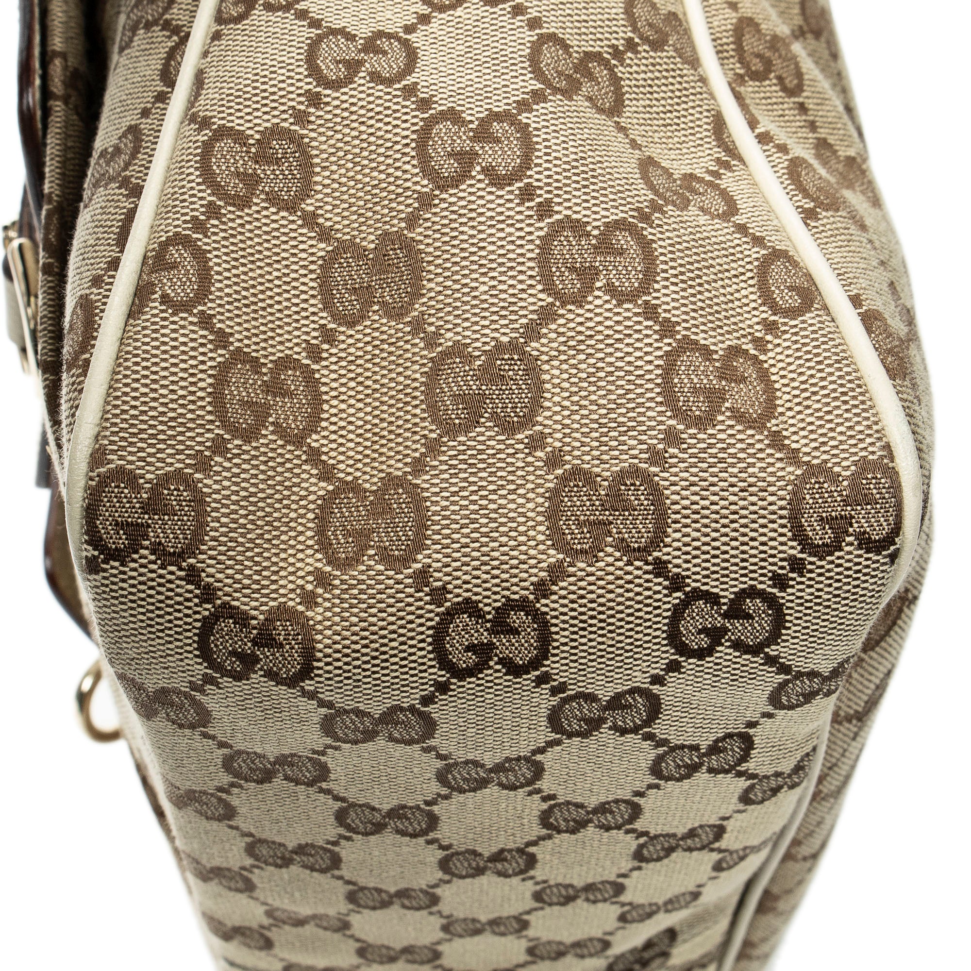 Shoulder Bag Medium Abbey Pocket Hobo Beige Monogrammed Canvas
