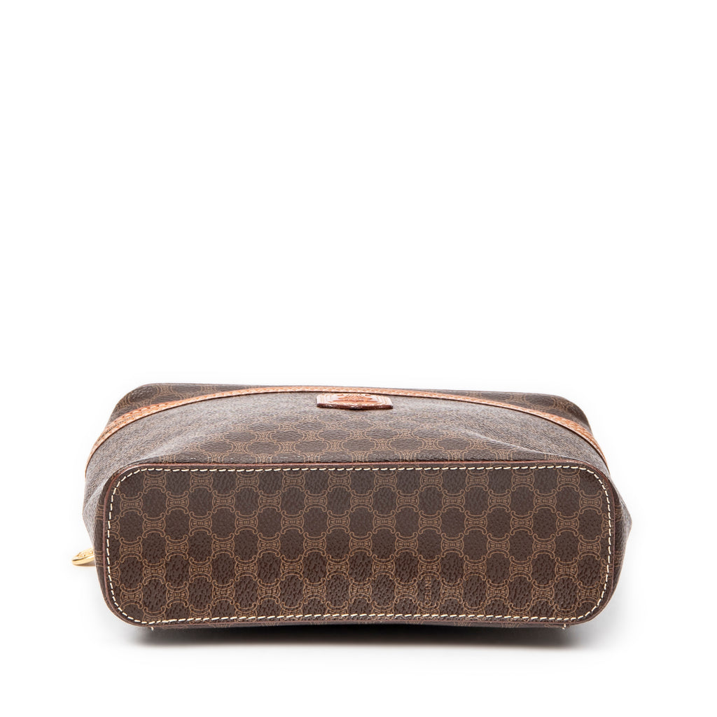 Pouch Top Handle Toiletry Pouch Brown Macadam Coated Canvas