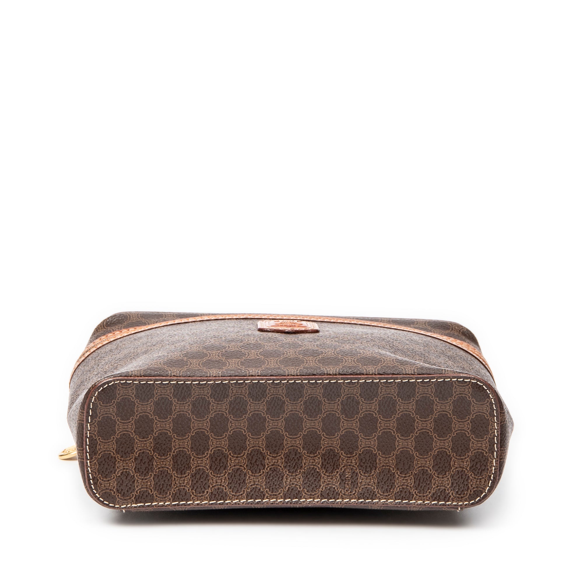 Pouch Top Handle Toiletry Pouch Brown Macadam Coated Canvas