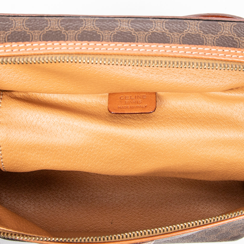 Pouch Top Handle Toiletry Pouch Brown Macadam Coated Canvas