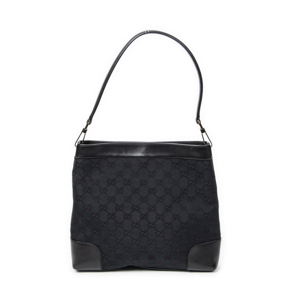 Shoulder Bag Vintage GG Shoulder Bag Black Monogrammed Canvas