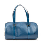 Bolso de mano Soufflot de piel Epi azul