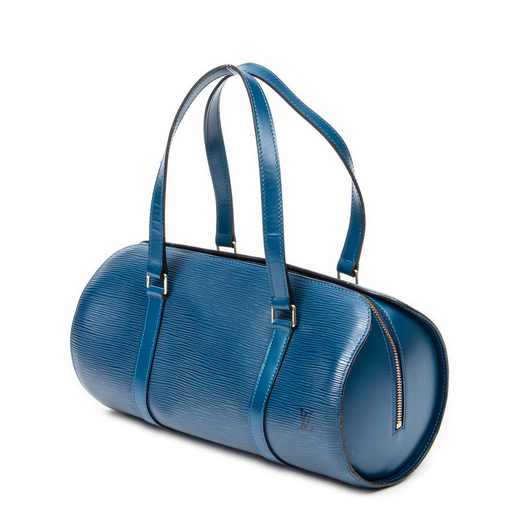 Bolso de mano Soufflot de piel Epi azul