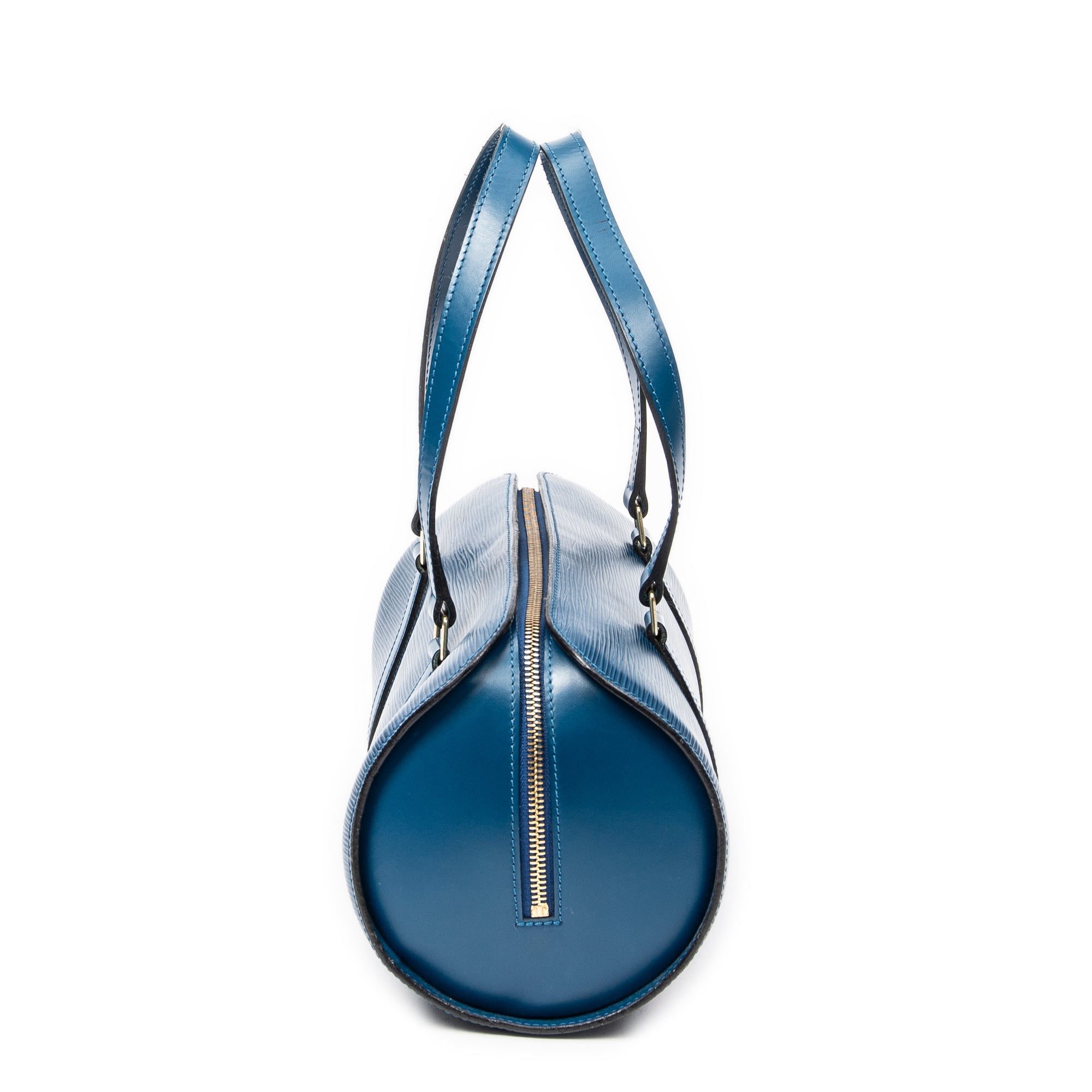 Bolso de mano Soufflot de piel Epi azul