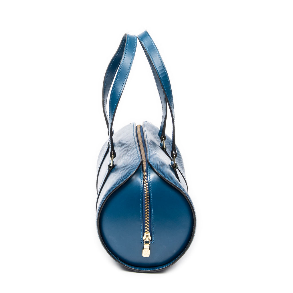 Bolso de mano Soufflot de piel Epi azul