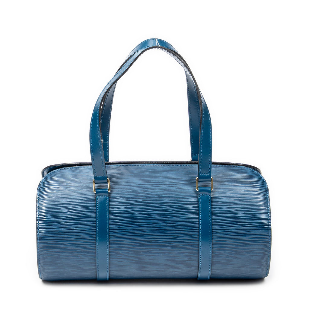 Bolso de mano Soufflot de piel Epi azul