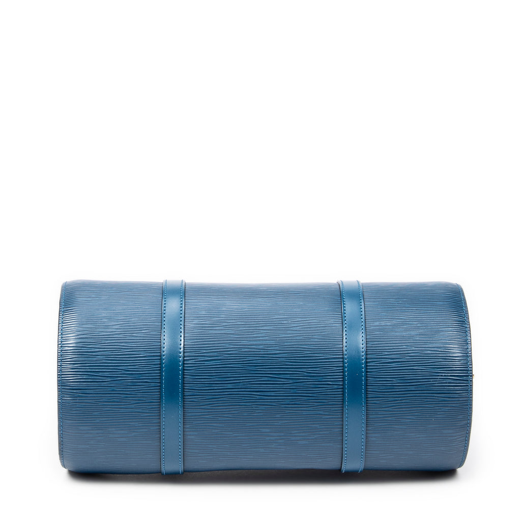 Bolso de mano Soufflot de piel Epi azul