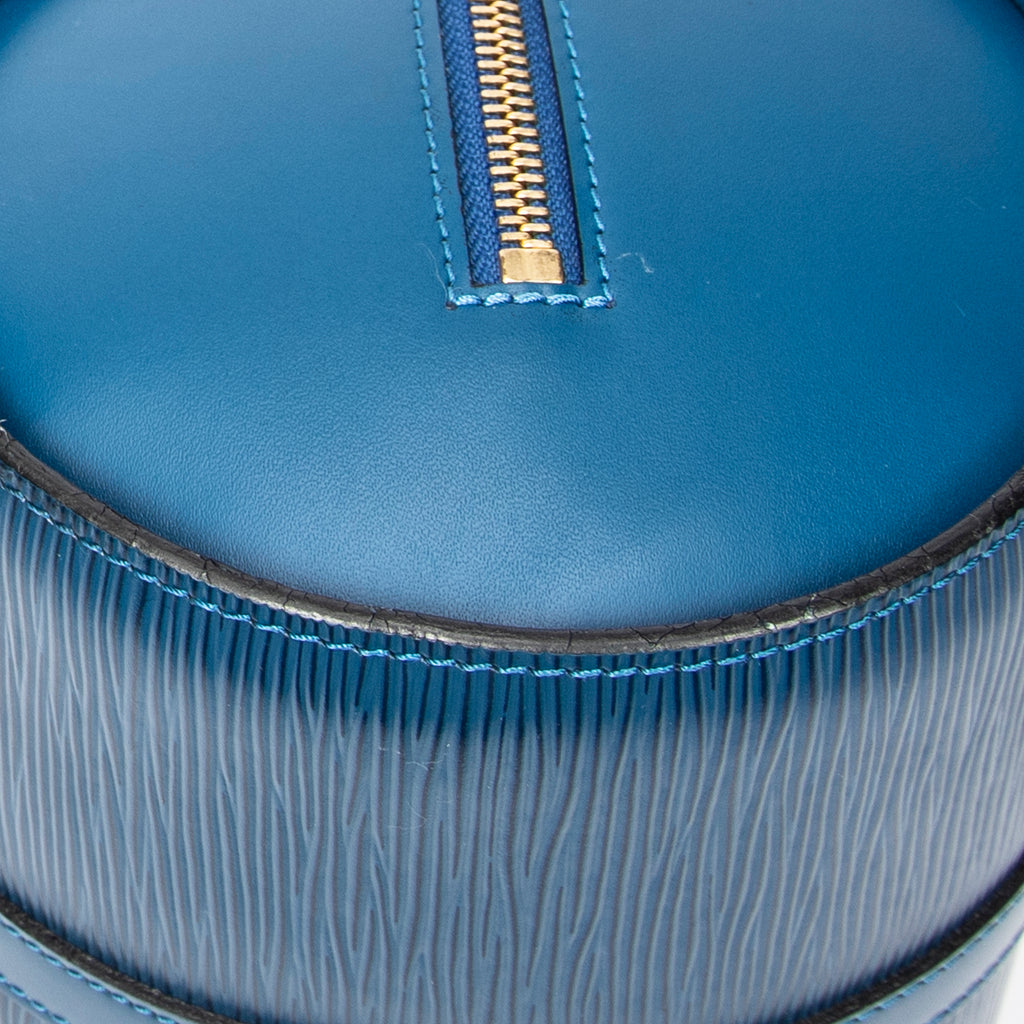 Bolso de mano Soufflot de piel Epi azul