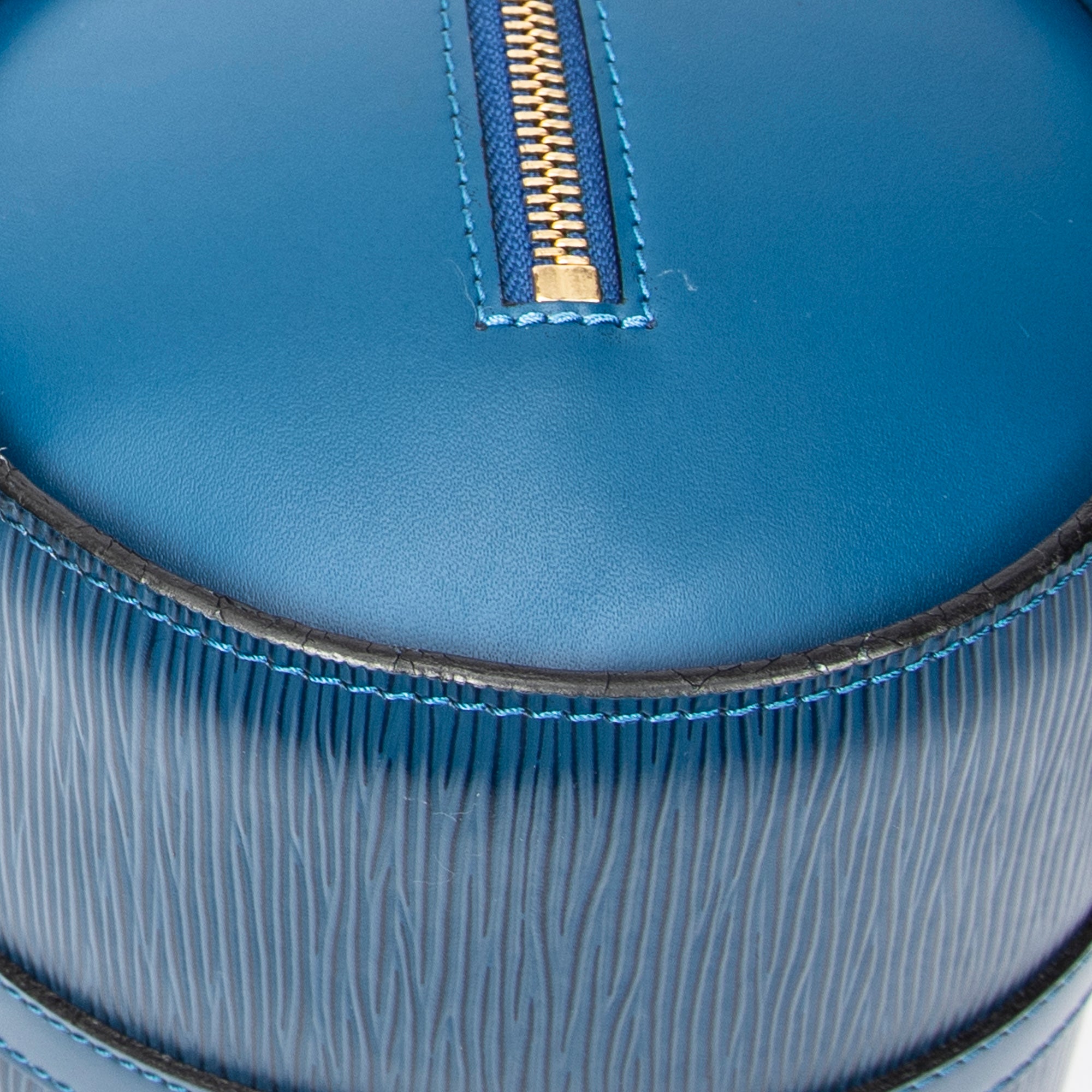 Bolso de mano Soufflot de piel Epi azul