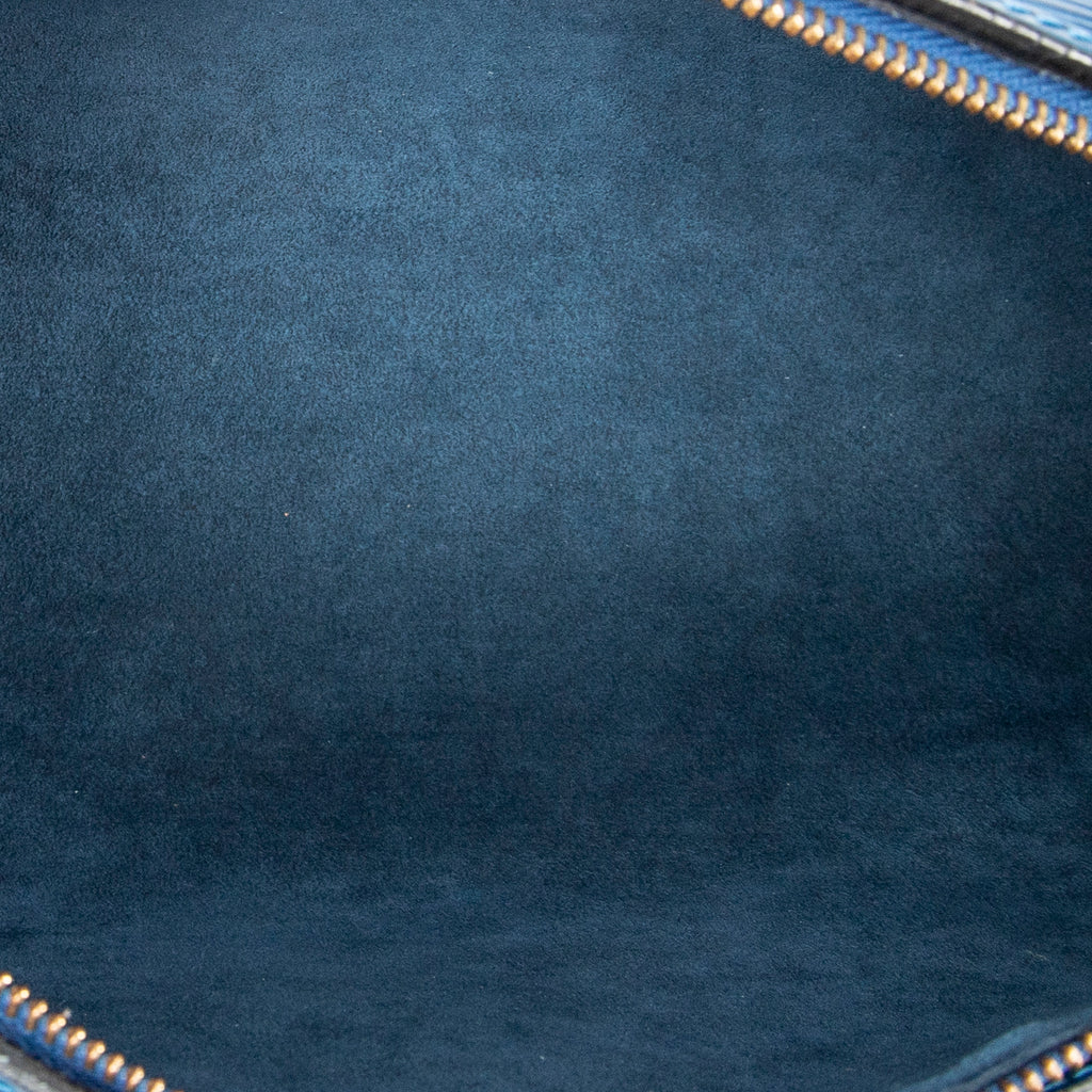 Bolso de mano Soufflot de piel Epi azul