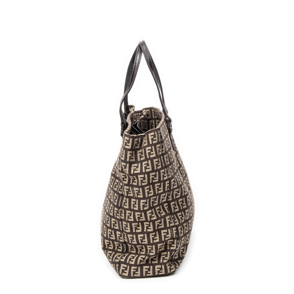 Shoulder Bag Small Square Shopping Tote Brown Zucchino Canvas