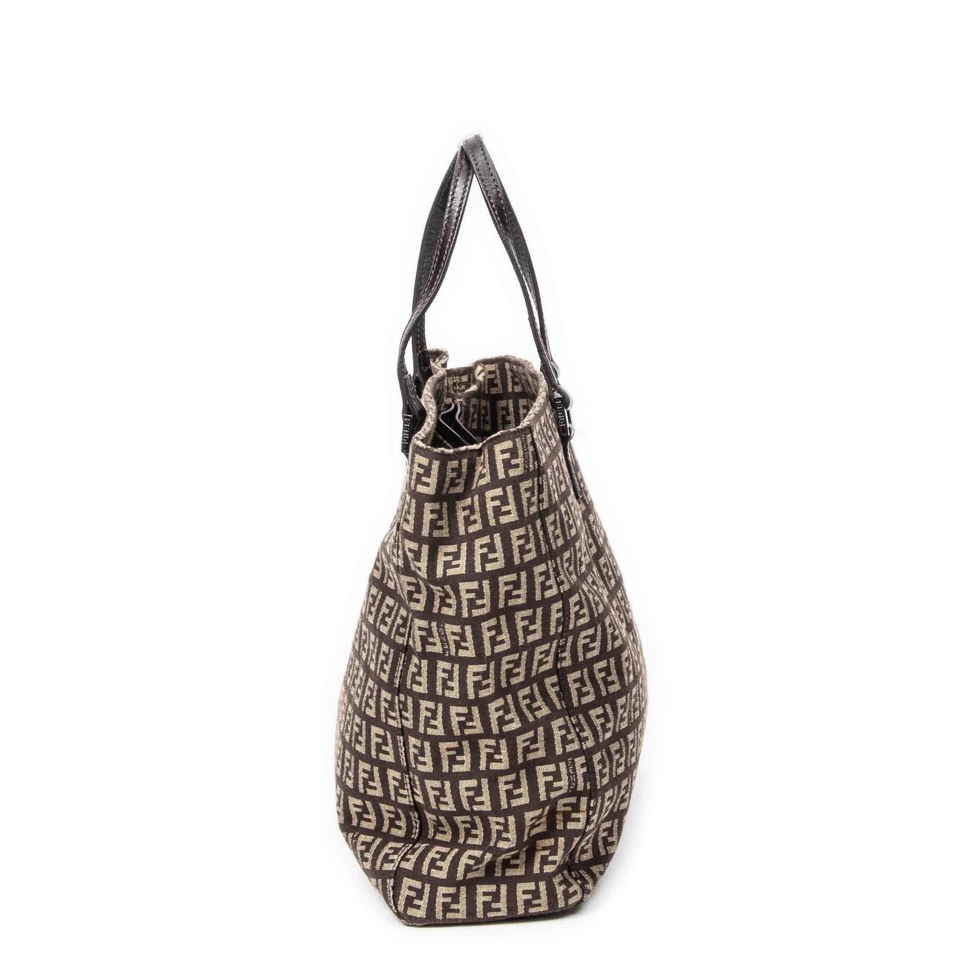 Shoulder Bag Small Square Shopping Tote Brown Zucchino Canvas