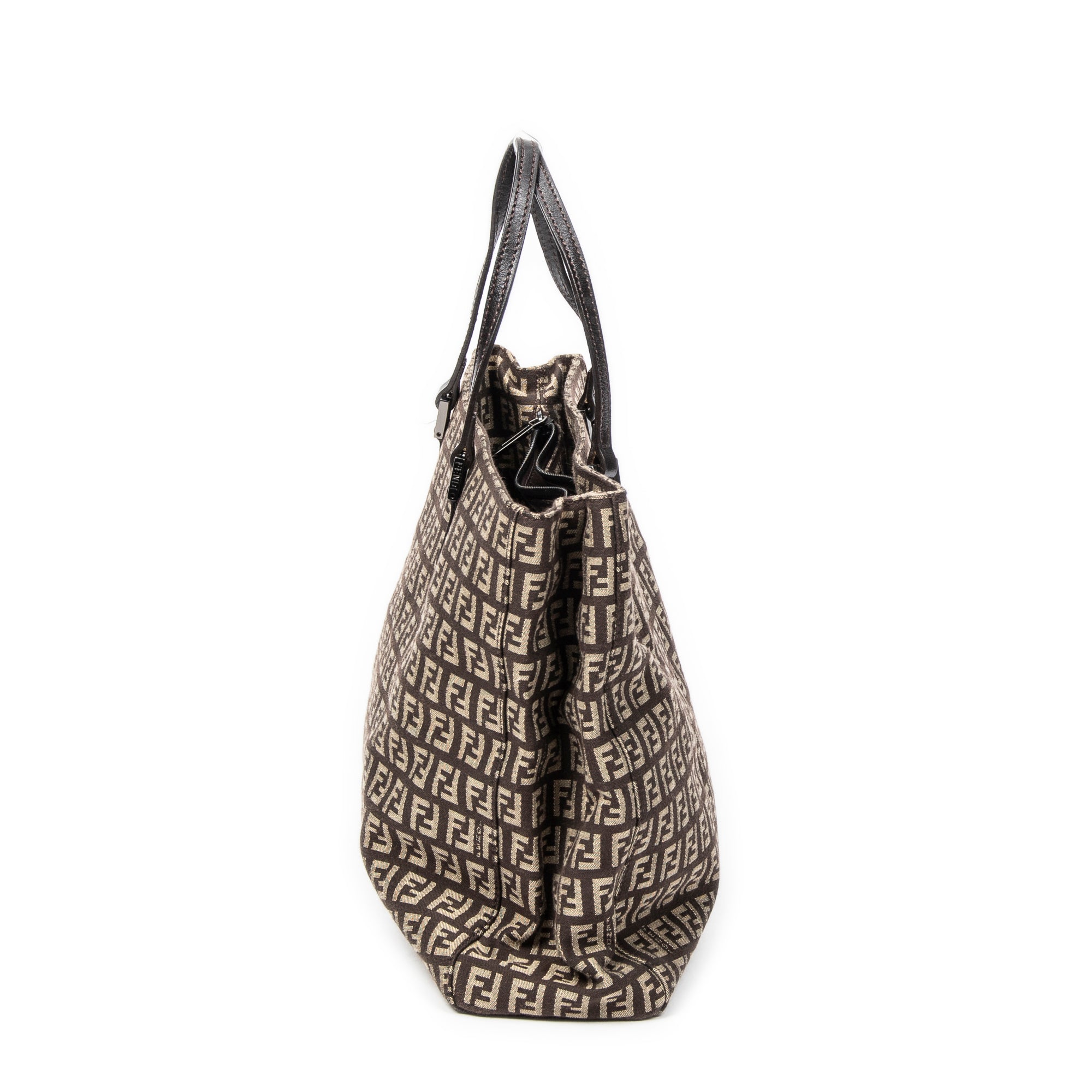 Shoulder Bag Small Square Shopping Tote Brown Zucchino Canvas