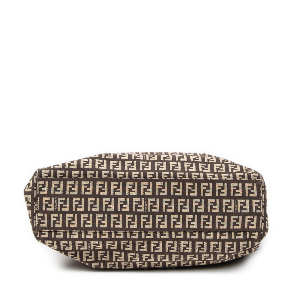 Shoulder Bag Small Square Shopping Tote Brown Zucchino Canvas