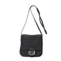 Shoulder Bag Small Flap Crossbody Black Zucchino Canvas
