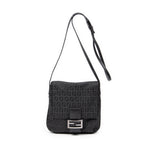 Shoulder Bag Small Flap Crossbody Black Zucchino Canvas