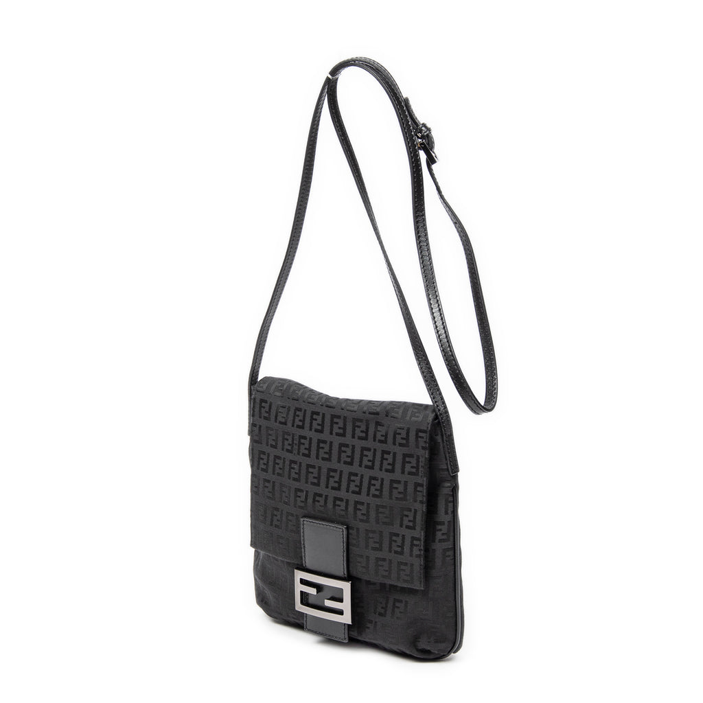 Shoulder Bag Small Flap Crossbody Black Zucchino Canvas