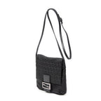 Shoulder Bag Small Flap Crossbody Black Zucchino Canvas