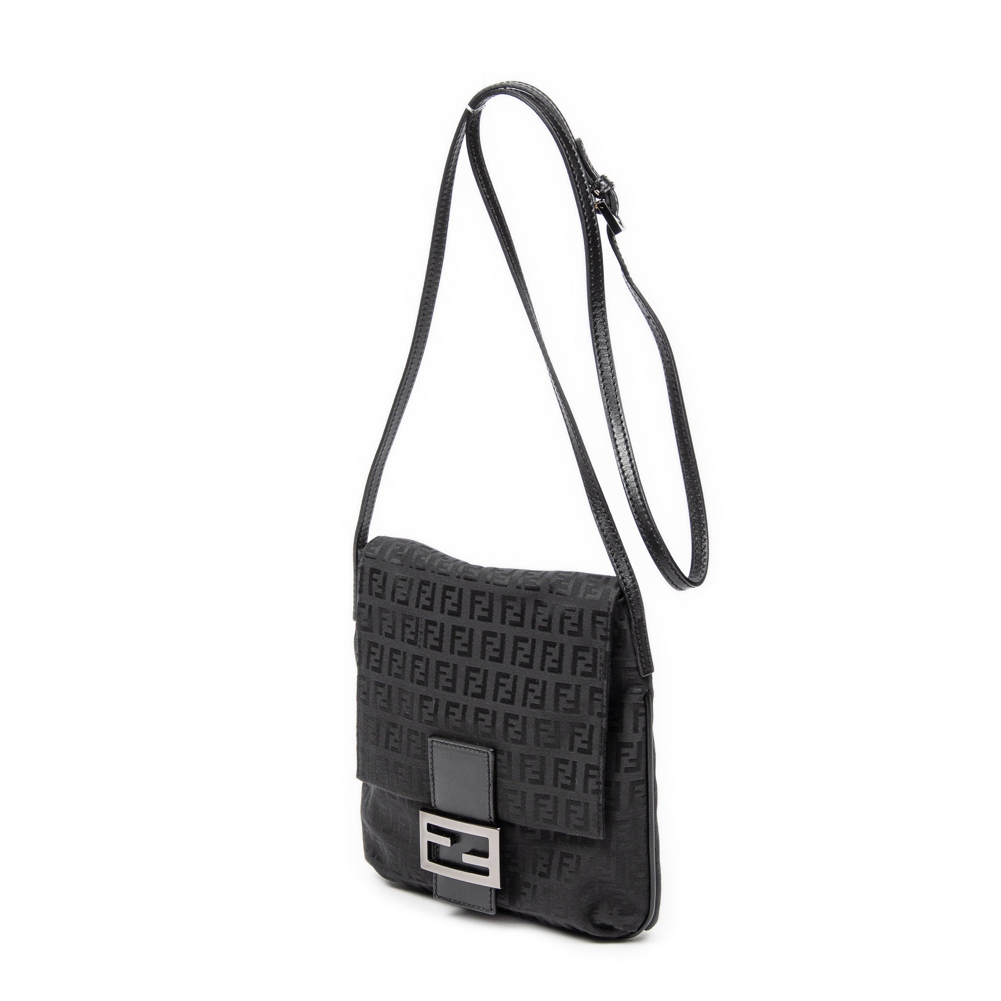 Shoulder Bag Small Flap Crossbody Black Zucchino Canvas