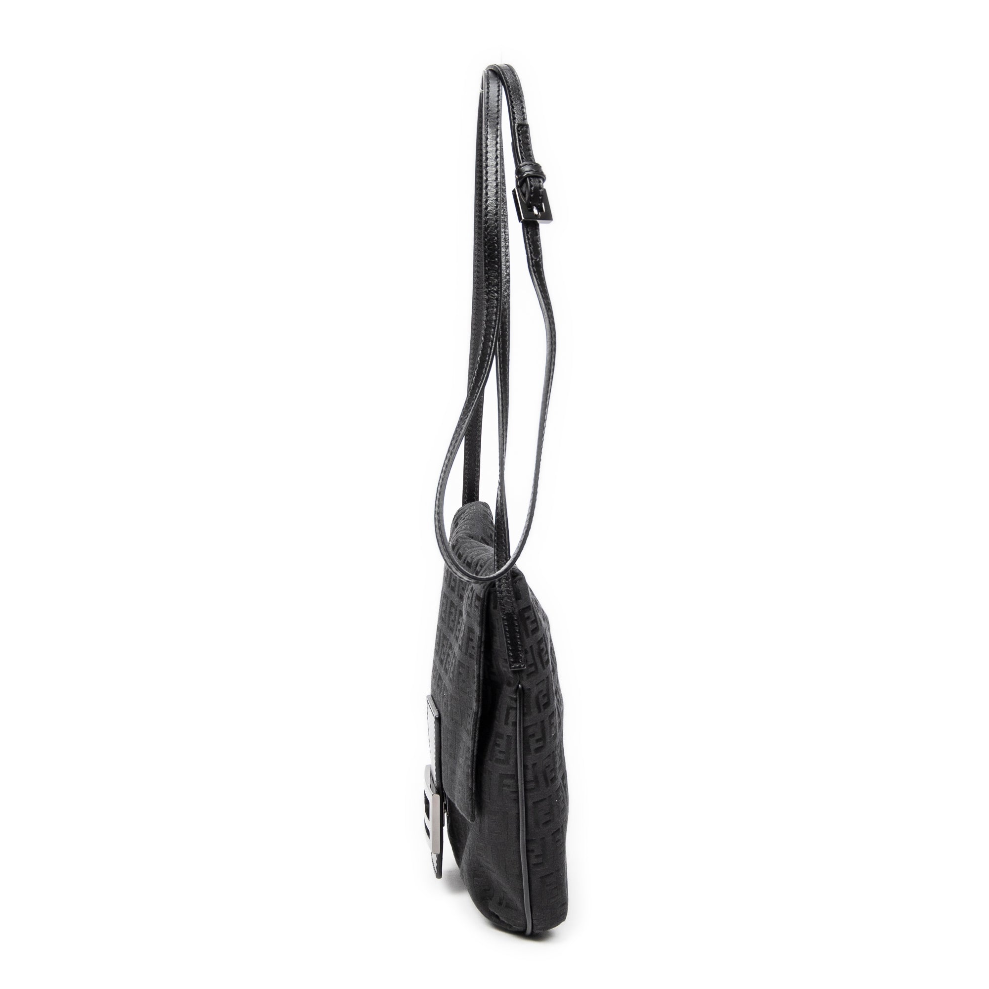 Shoulder Bag Small Flap Crossbody Black Zucchino Canvas