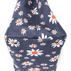 Handbag Small Printed  Open Tote Blue Floral Printed Canvas