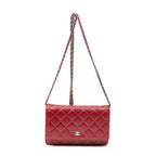 Shoulder Bag Classic Wallet on Chain Red Quilted Lambskin Leather