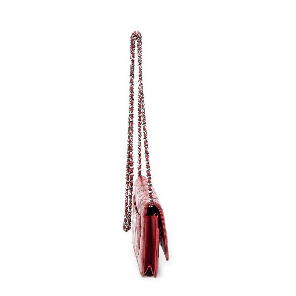 Shoulder Bag Classic Wallet on Chain Red Quilted Lambskin Leather