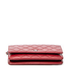 Shoulder Bag Classic Wallet on Chain Red Quilted Lambskin Leather